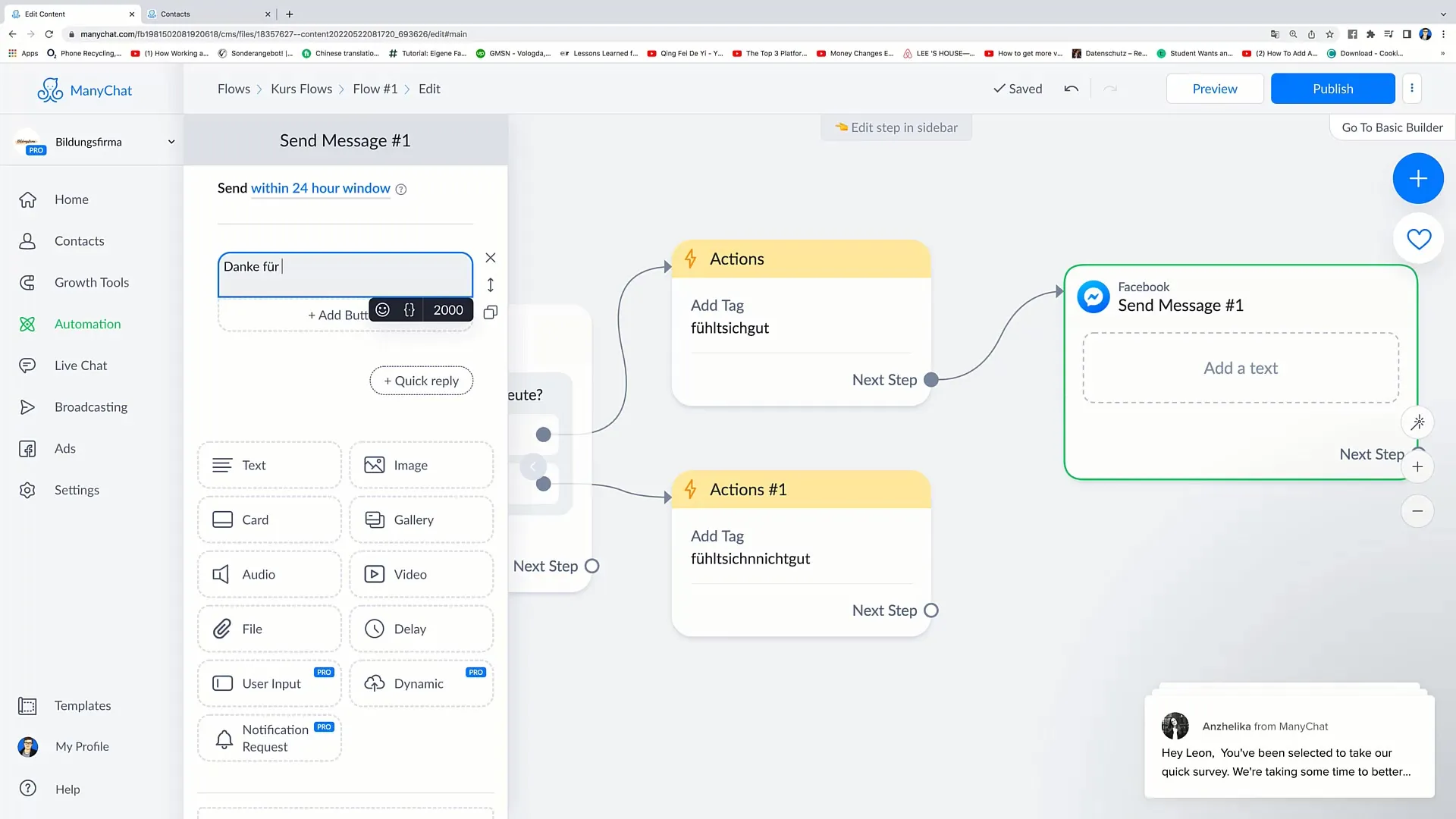 Creating complex flows for successful Facebook marketing