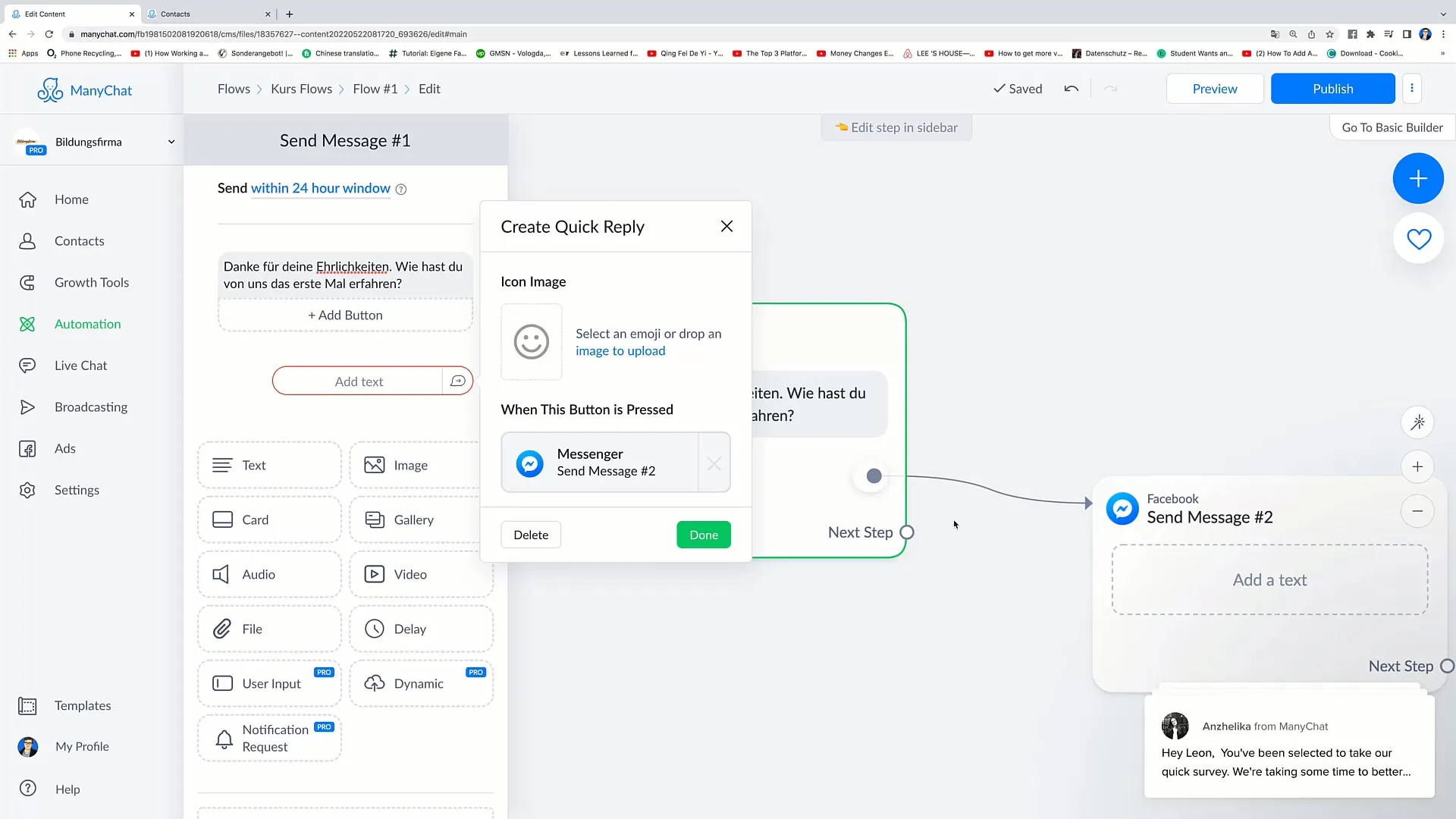 Creating complex flows for successful Facebook marketing