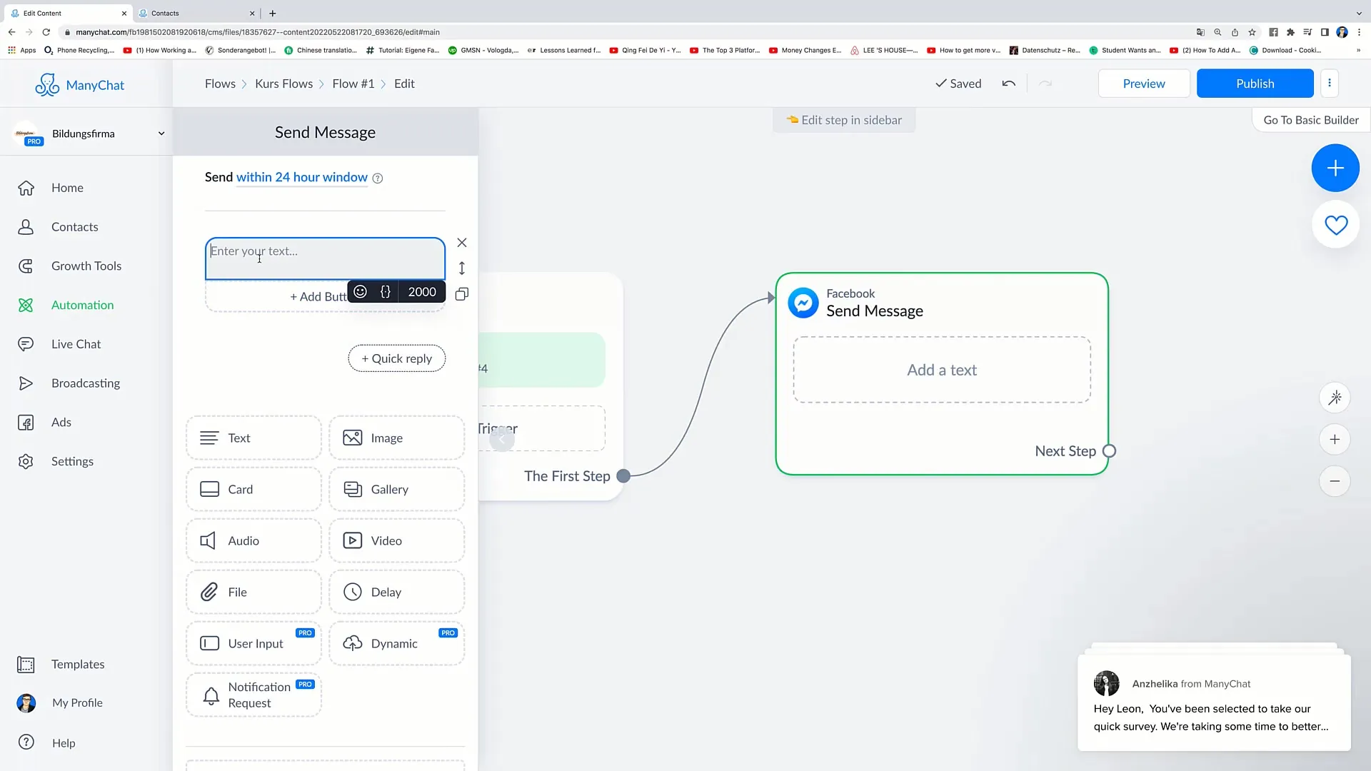 Creating complex flows for successful Facebook marketing