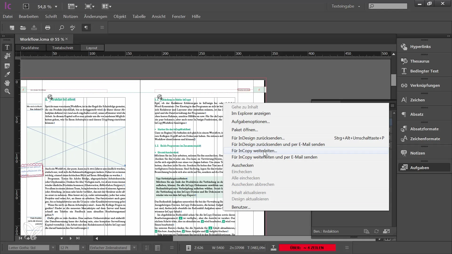 Ambalare și returnare eficientă a datelor în Adobe InCopy CC