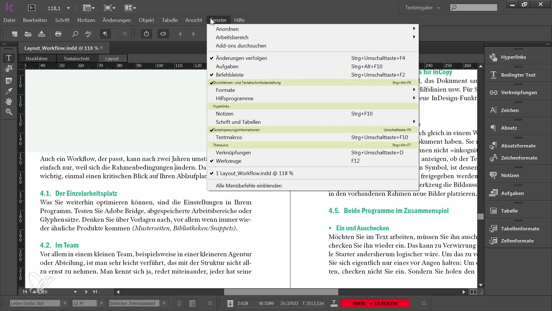 Dicas para usar o dicionário de sinónimos e a função de pesquisa no Adobe InCopy CC