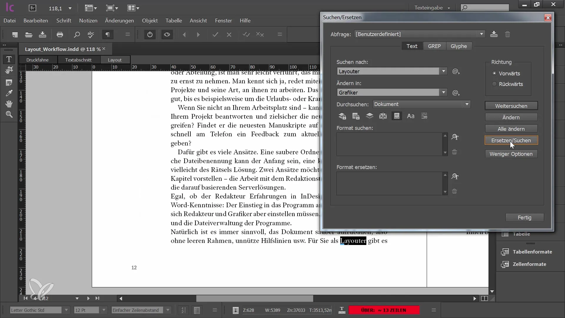 Dicas para usar o Tesauro e a função de busca no Adobe InCopy CC