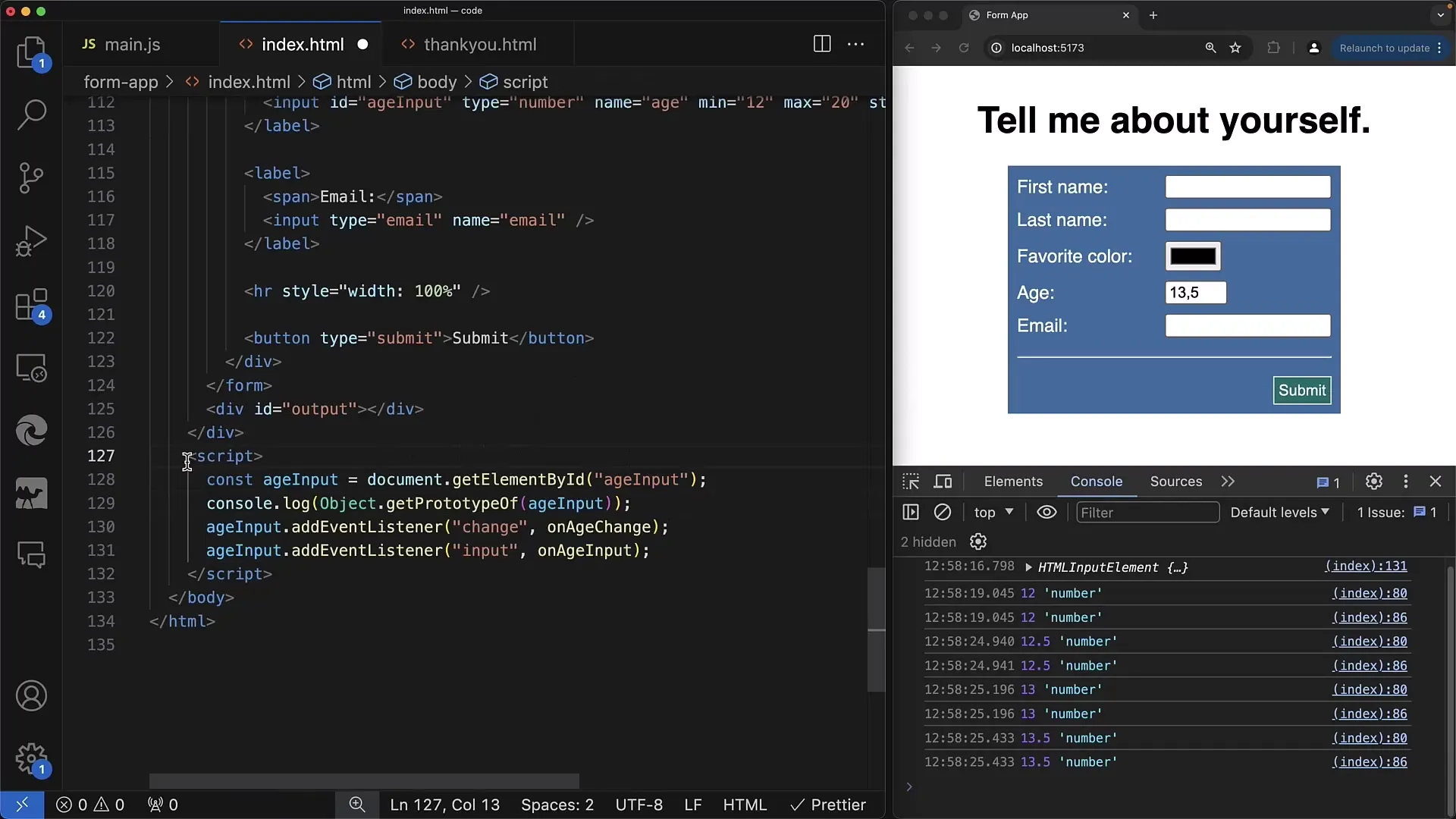 React to changes with addEventListener in web forms React to changes with addEventListener in web forms