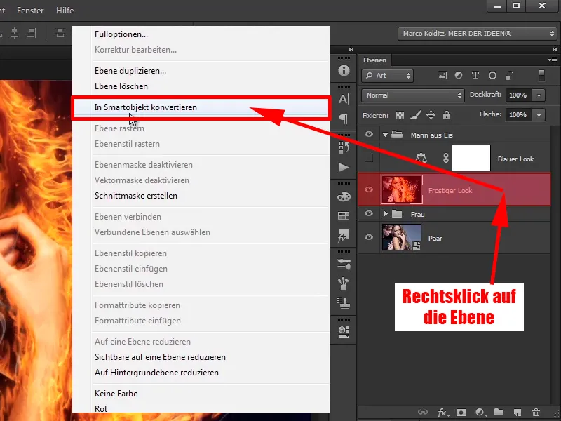 Photoshop-Composing - Api dan Es - Bagian 09: Tampilan beku pria