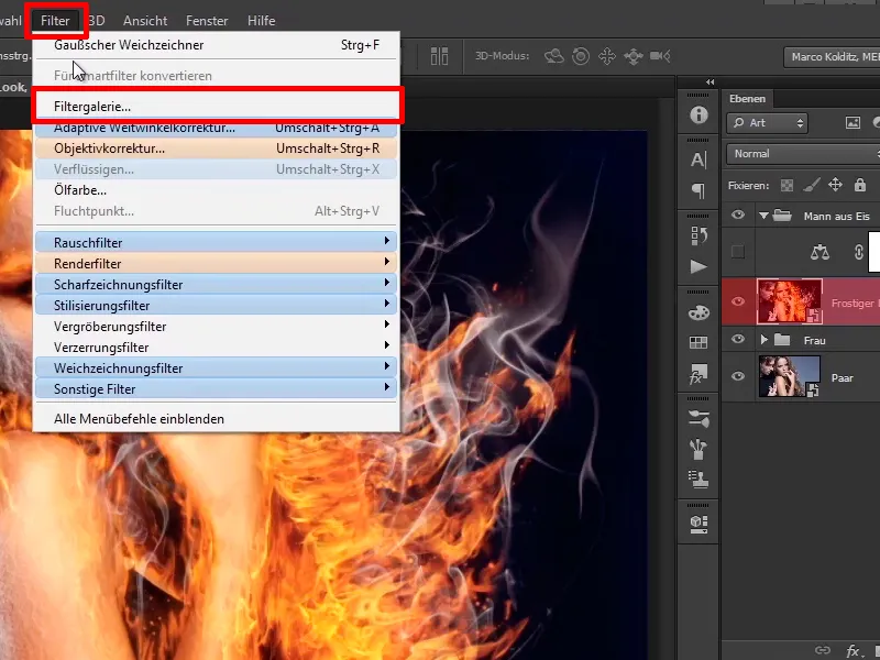 Photoshop-Composing - Api dan Es - Bagian 09: Tampilan berbalut es sang pria