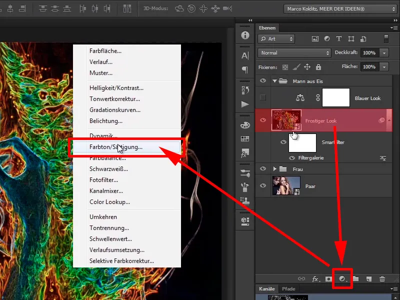 Komposisi Photoshop - Api dan Es - Bagian 09: Tampilan membeku si pria