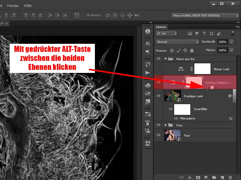 Photoshop-Composing - Api dan Es - Bagian 09: Tampilan beku dari pria