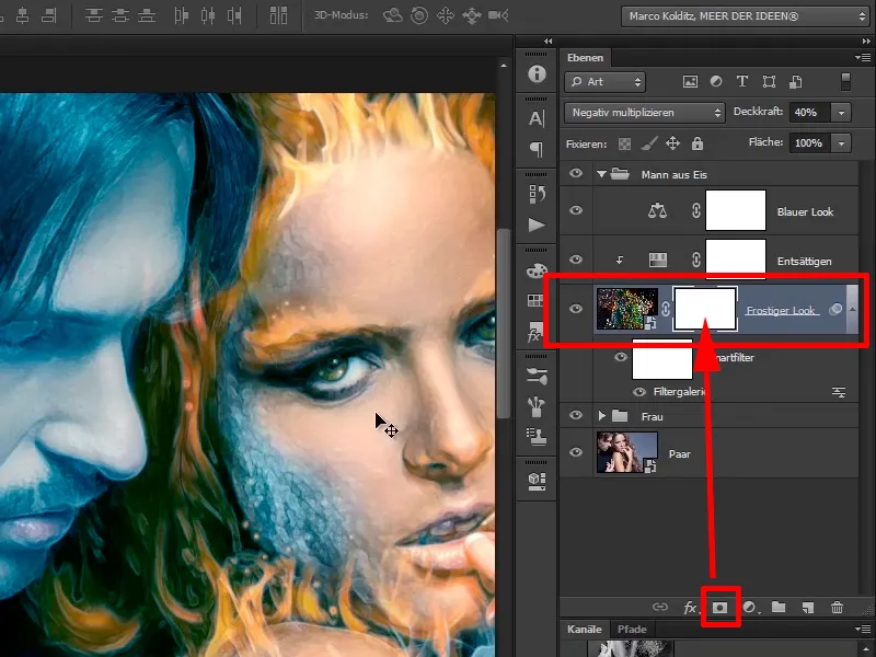 Photoshop-Composing - Api dan Es - Bagian 09: Tampilan beku pria