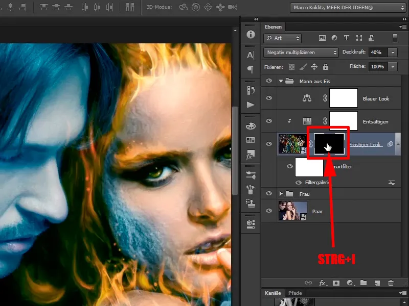 Photoshop-Composing - Api dan Es - Bagian 09: Tampilan es dari pria