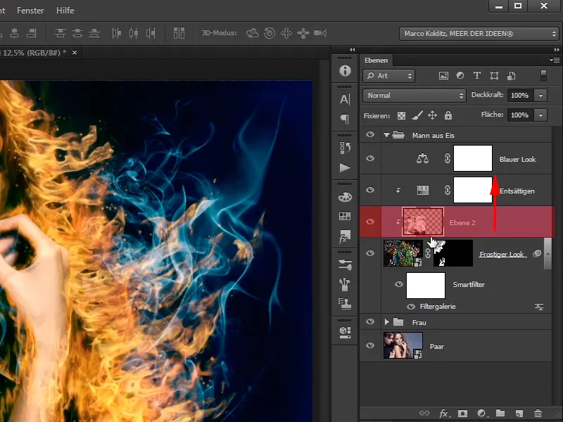 Photoshop-Composing - Api dan Es - Bagian 09: Tampilan beku dari pria