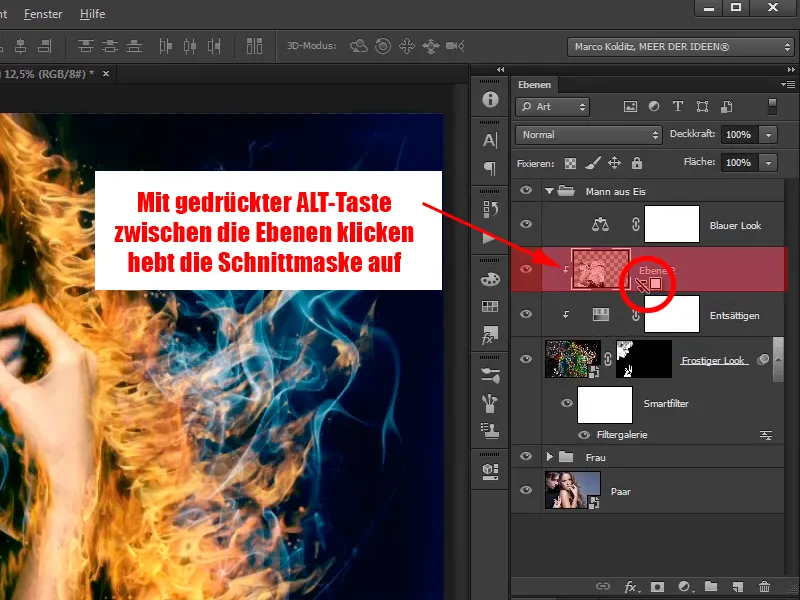 Photoshop-Composing - Api dan Es - Bagian 09: Tampilan berbalut es pria