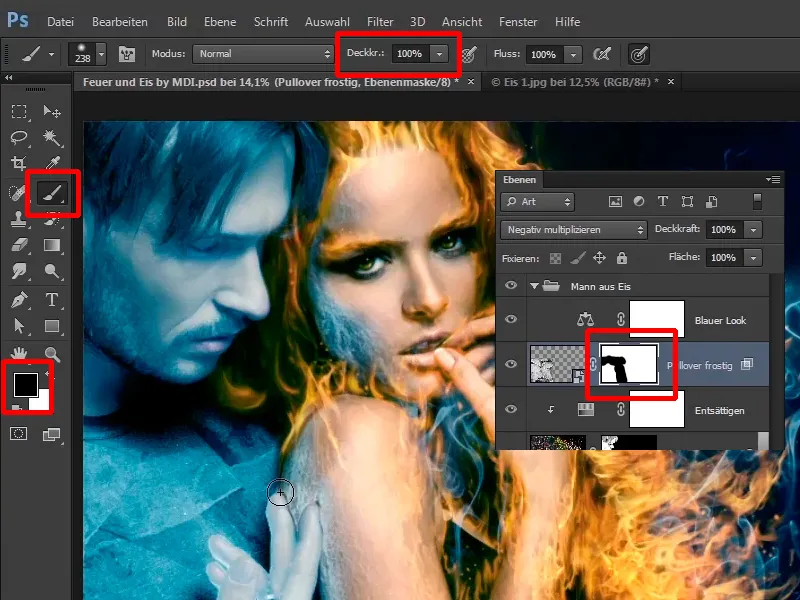 Photoshop-Composing - Api dan Es - Bagian 09: Tampilan beku pria