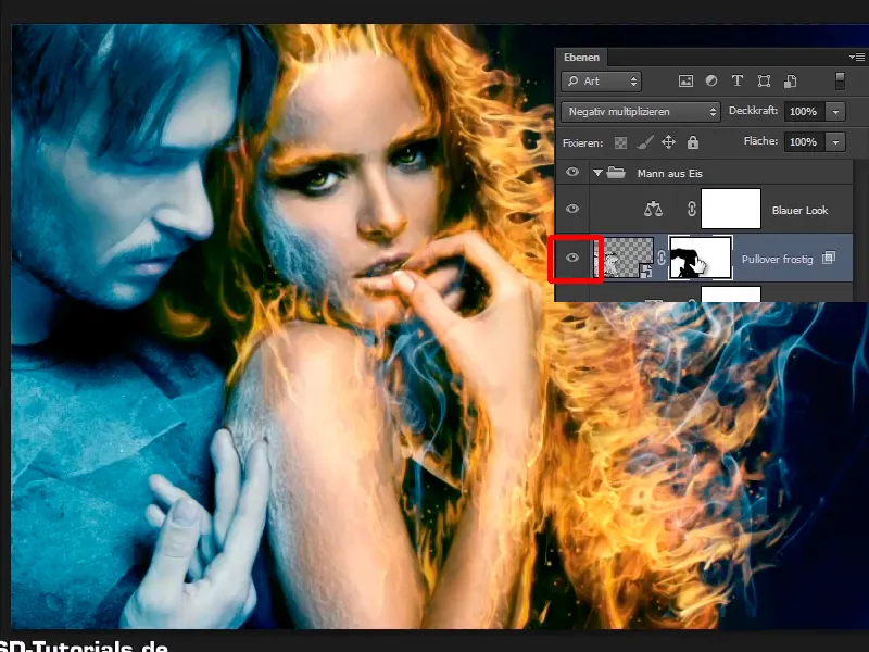 Photoshop-Composing - Api dan Es - Bagian 09: Tampilan es dari pria