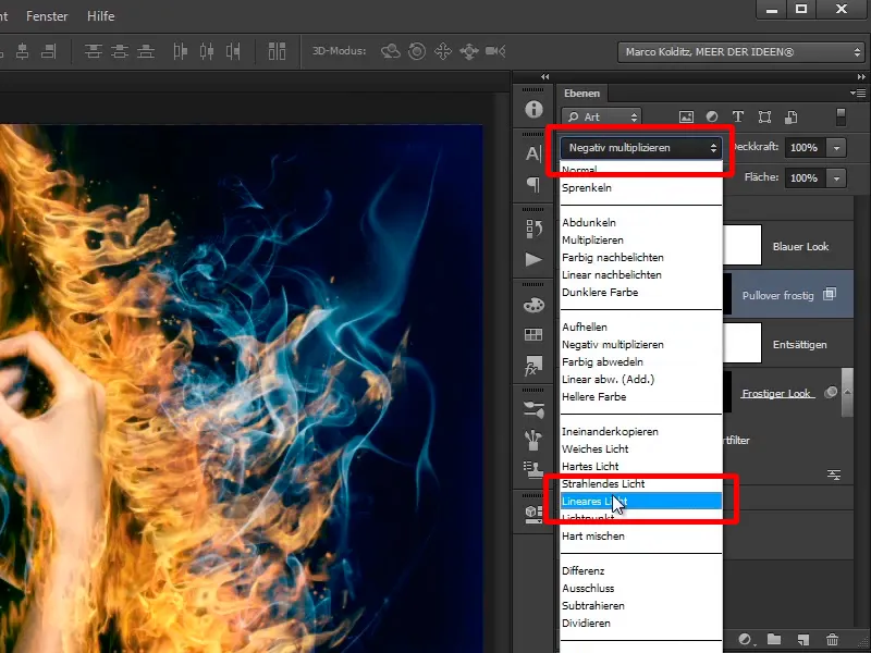 Photoshop-Composing - Api dan Es - Bagian 09: Tampilan berkesan Es dari pria