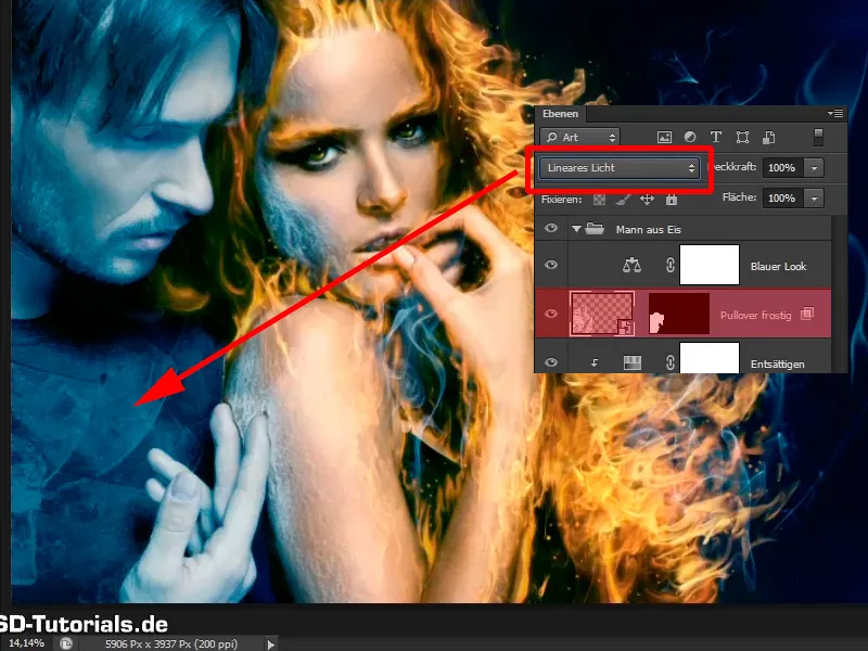 Fotografinė kūryba „Photoshop“ programa - ugnis ir ledas - dalis 09: Vyro šalčio įvaizdis.