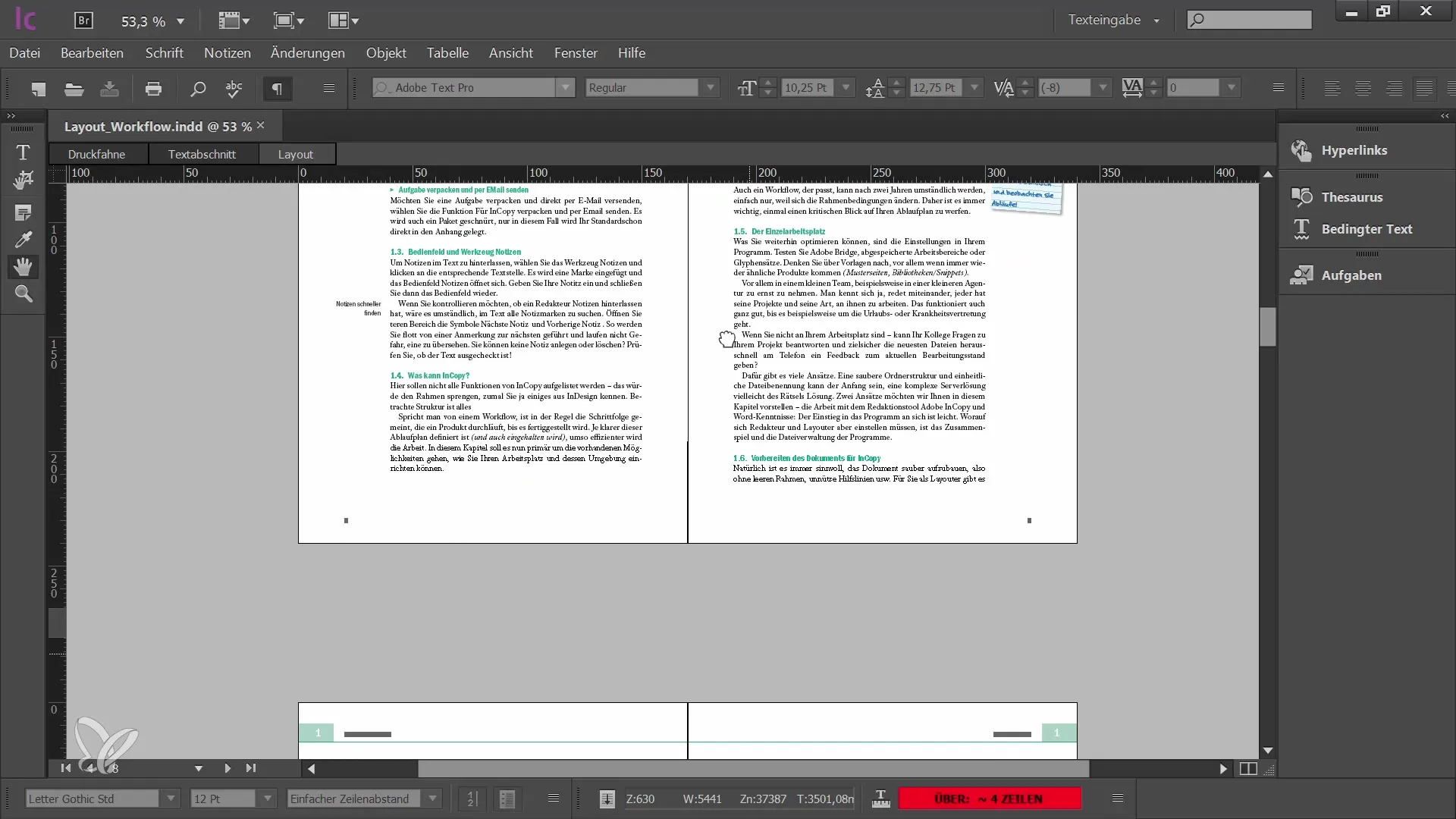 Optimale Navigation in Adobe InCopy CC für Redakteure