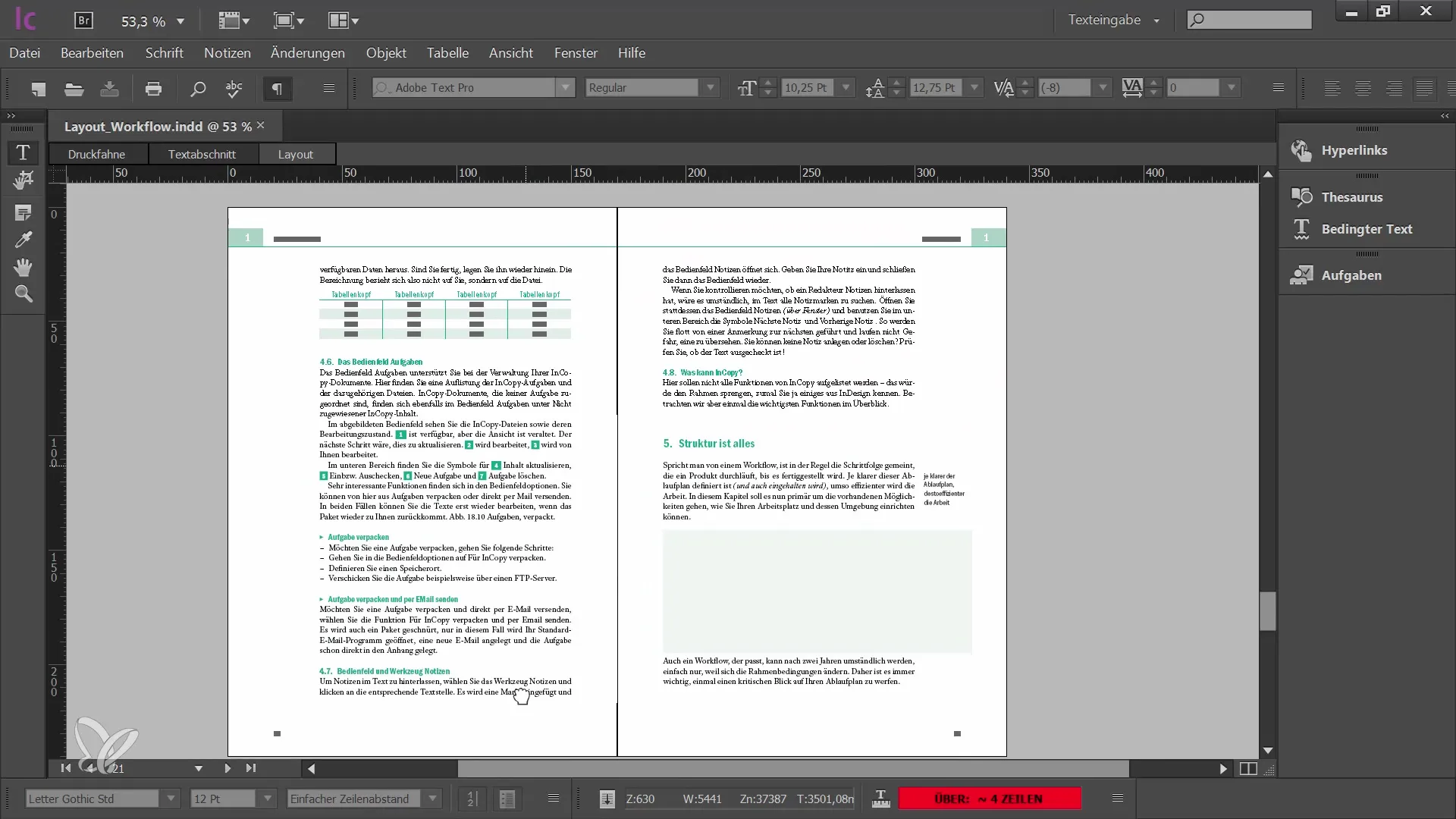 Optimale Navigation in Adobe InCopy CC für Redakteure