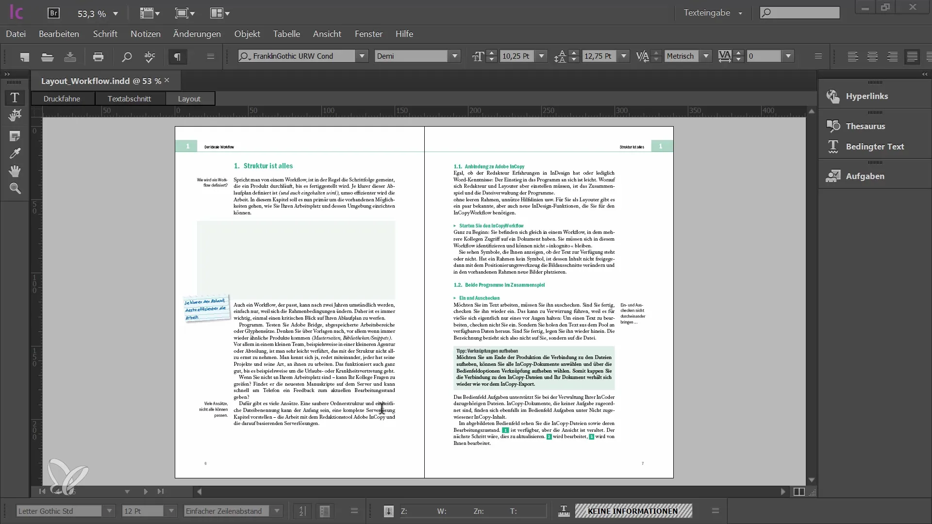 Optimale Navigation in Adobe InCopy CC für Redakteure