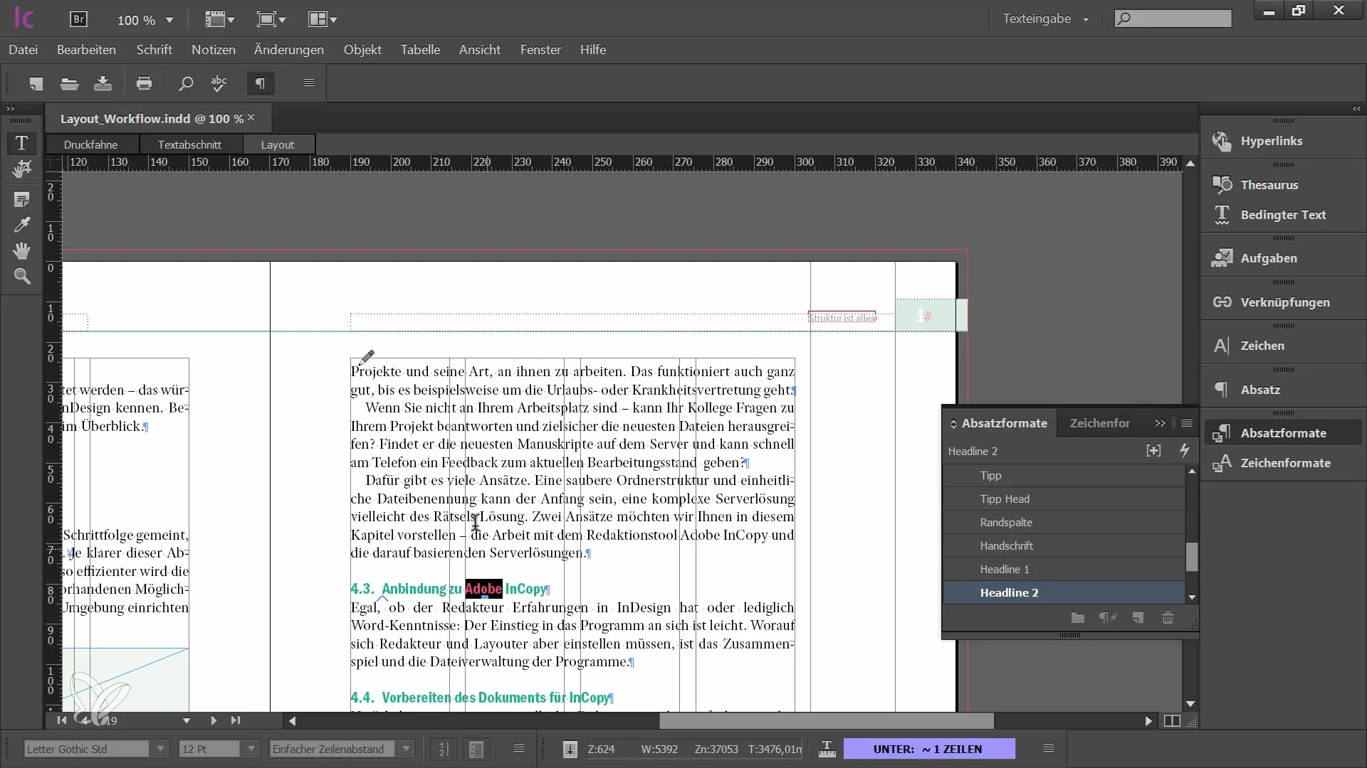 Toate tehnicile importante pentru editarea textului în Adobe InCopy CC