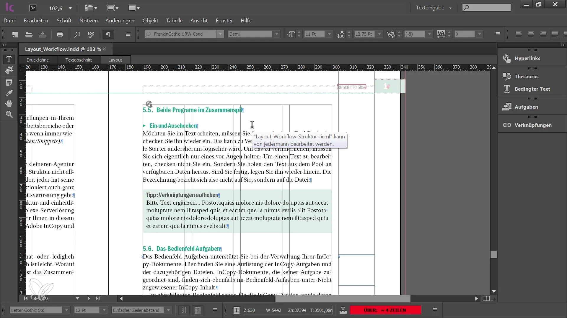 Toate tehnicile importante pentru editarea textului în Adobe InCopy CC