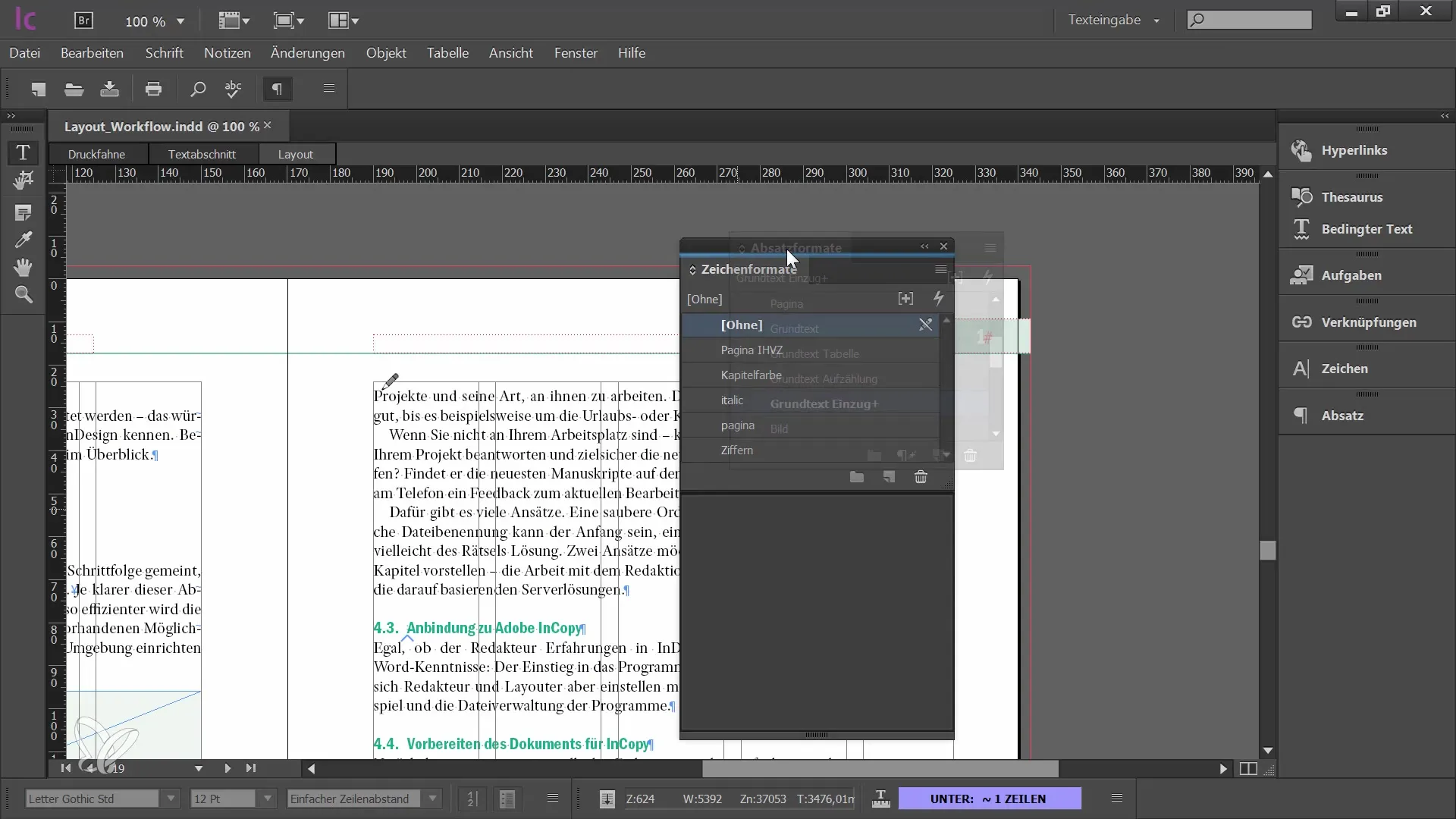 Toate tehnicile importante pentru editarea textului în Adobe InCopy CC