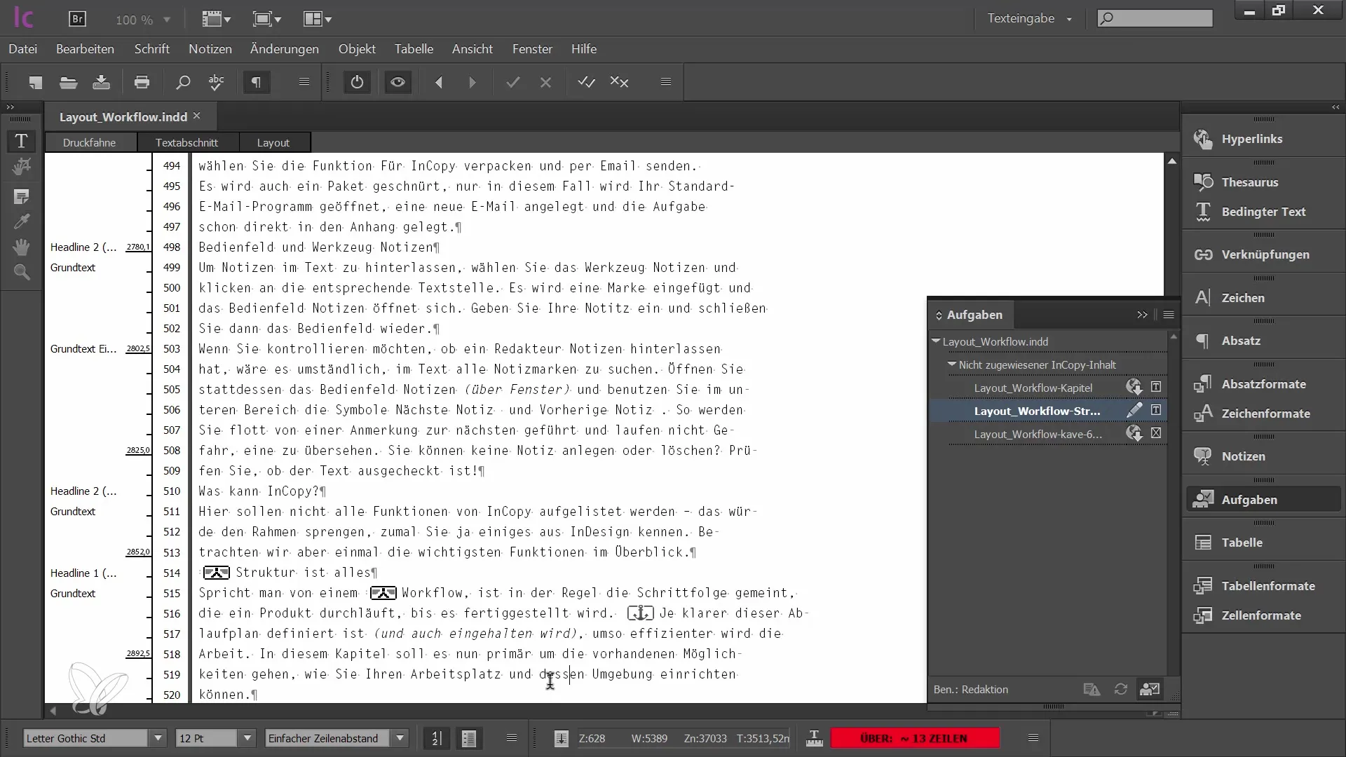 Effektive Nutzung der Änderungsverfolgung in Adobe InCopy CC