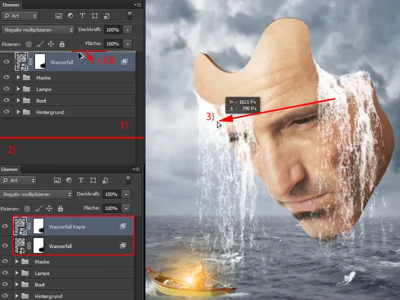 Photoshop composing - The oracle of the sea - Part 09: Optimizing waterfalls and adjusting the sea surface