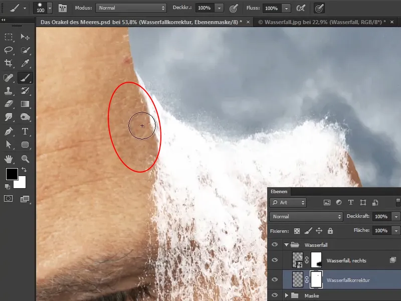 Photoshop composing - The oracle of the sea - Part 09: Optimizing waterfalls and adjusting the sea surface