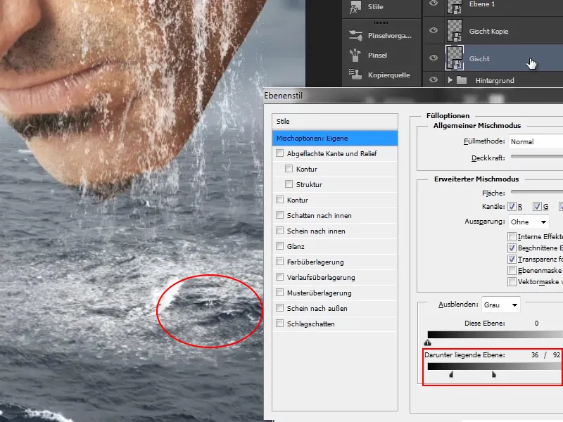 Photoshop composing - The oracle of the sea - Part 09: Optimizing waterfalls and adjusting the sea surface