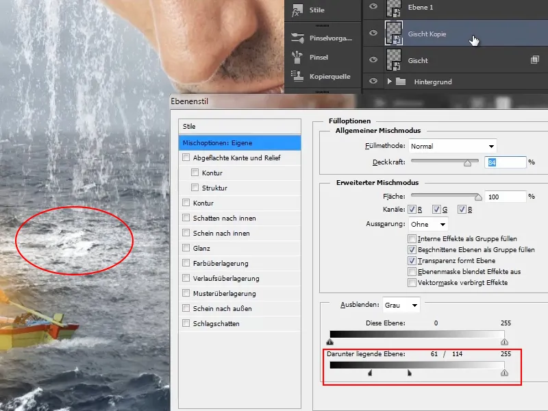 Photoshop composing - The oracle of the sea - Part 09: Optimizing waterfalls and adjusting the sea surface