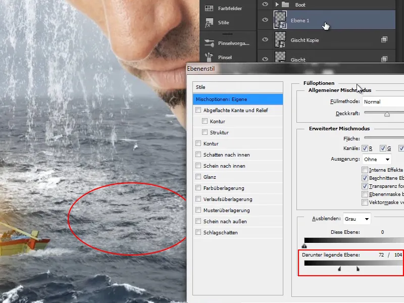 Photoshop composing - The oracle of the sea - Part 09: Optimizing waterfalls and adjusting the sea surface