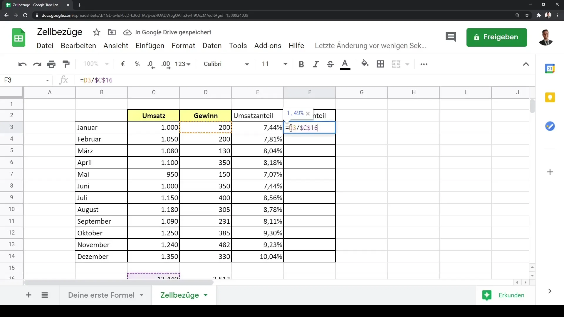 Penggunaan sel dalam Google Sheets - Panduan lengkap