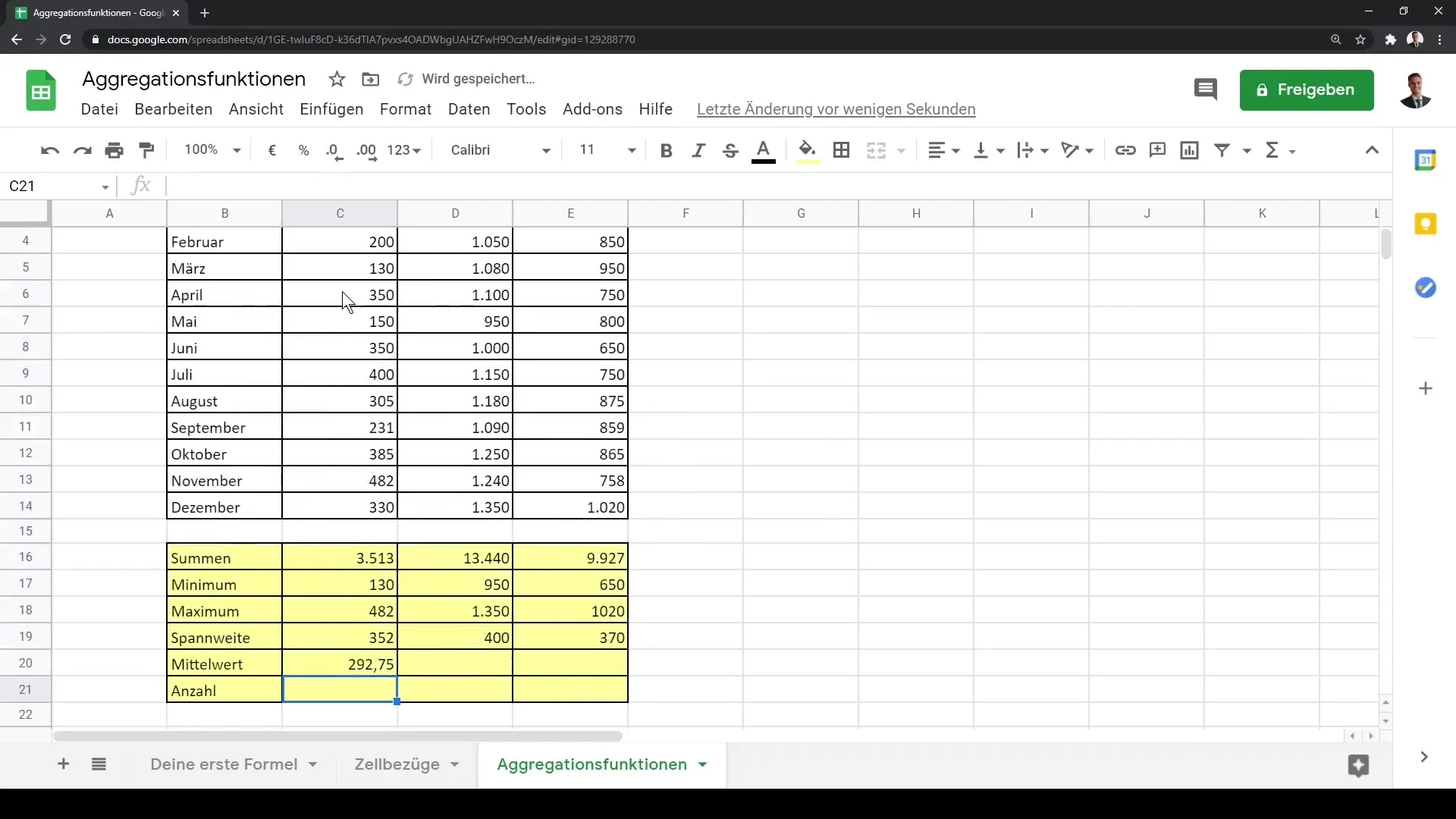 Efektīva apkopošanas funkciju izmantošana Google Sheets sistēmā