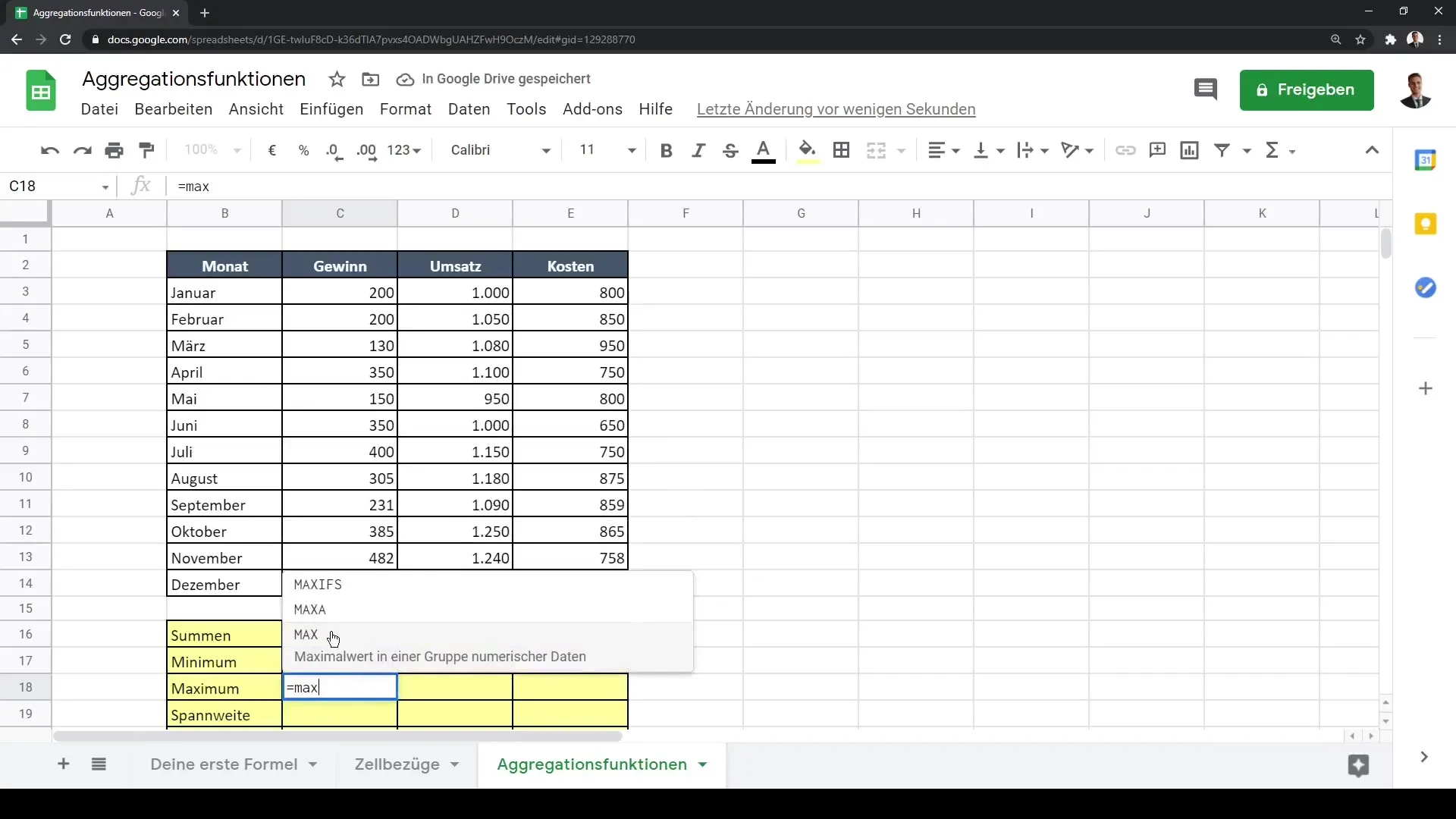 Utilisation efficace des fonctions d'agrégation dans Google Sheets