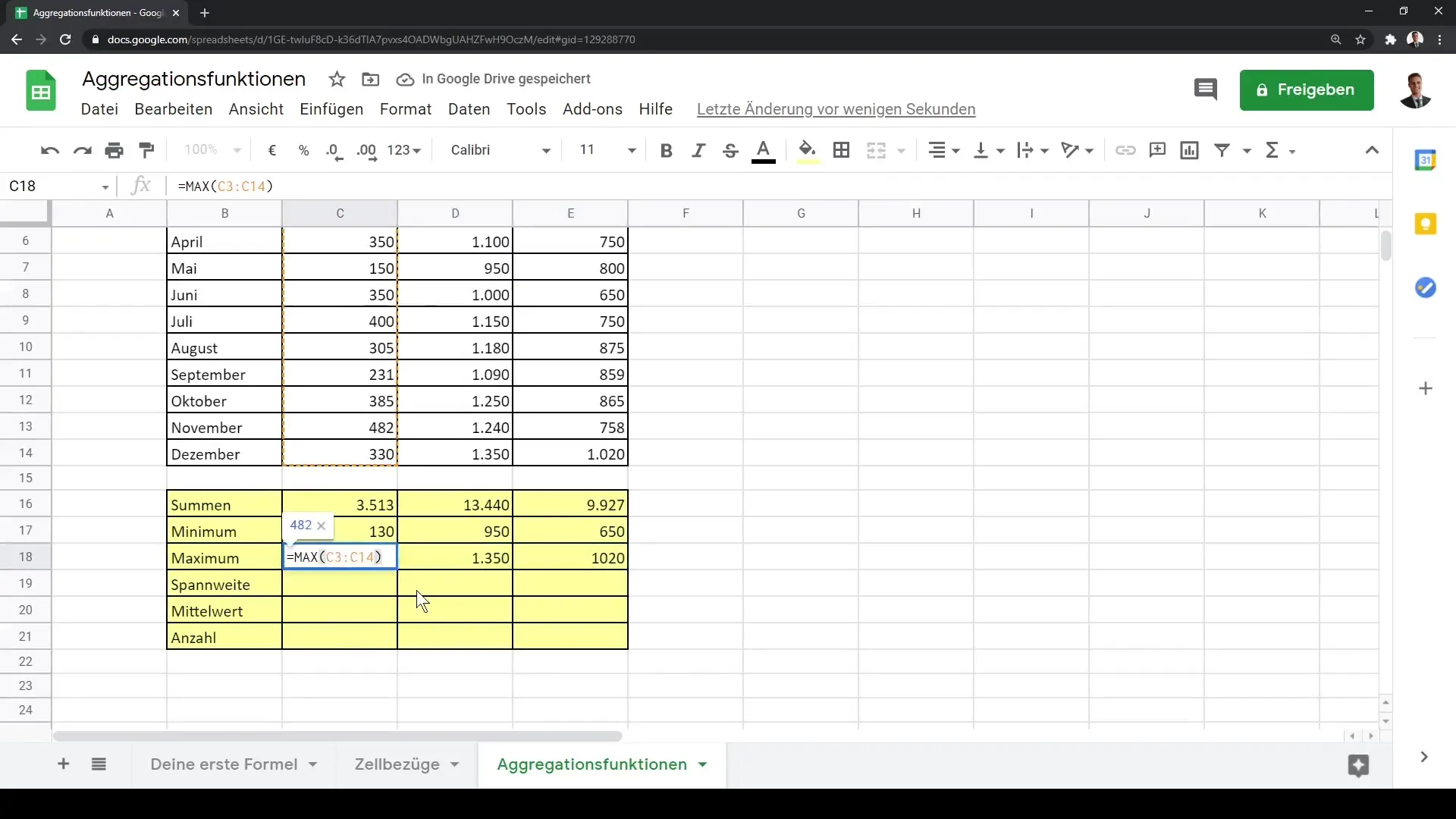 Utilisation efficace des fonctions d'agrégation dans Google Sheets