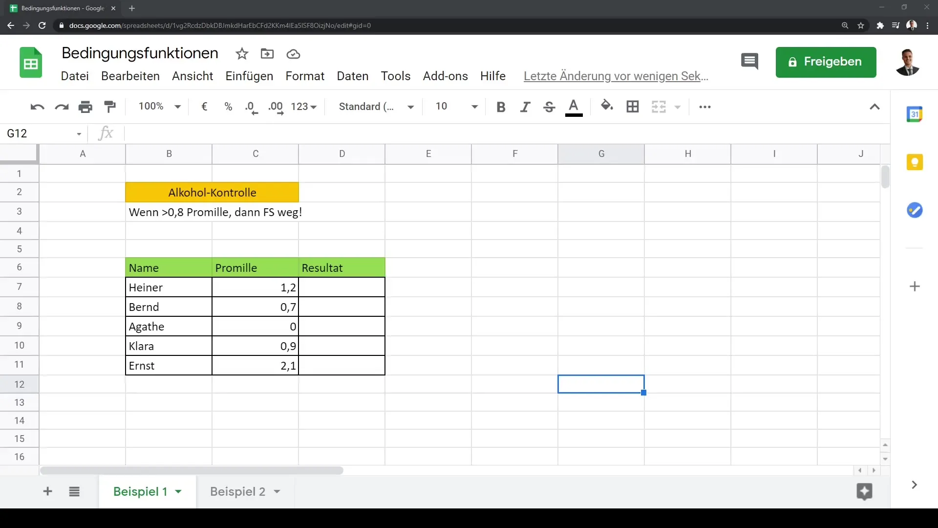 Ievads nosacījumu funkcijās Google Sheets