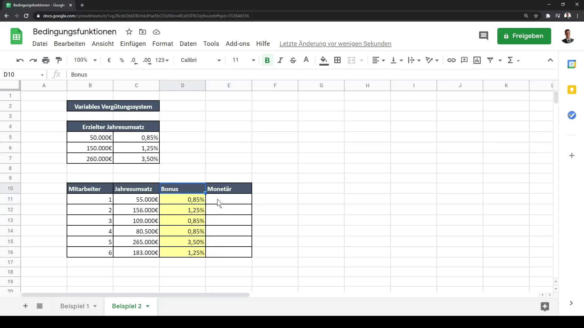 Introduction aux fonctions conditionnelles dans Google Sheets