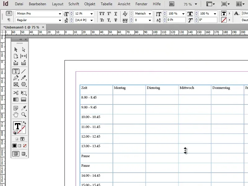 Tworzenie planu lekcji w programie Adobe InDesign.