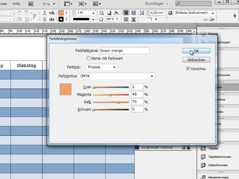 Create timetable in Adobe InDesign