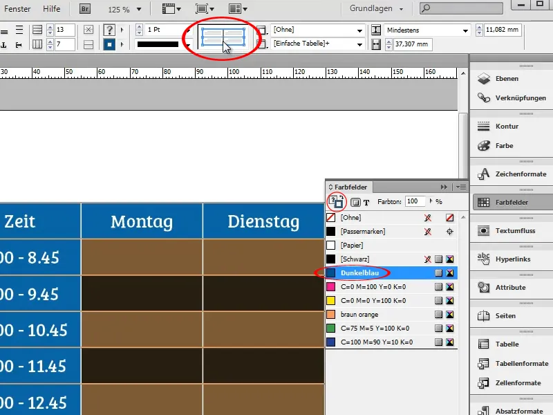 Utwórz plan lekcji w programie Adobe InDesign.