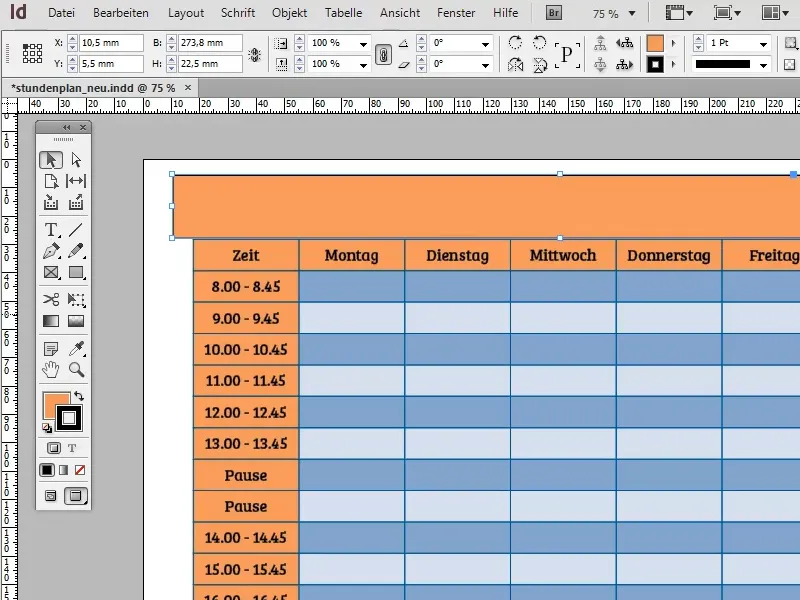 Créer un emploi du temps dans Adobe InDesign