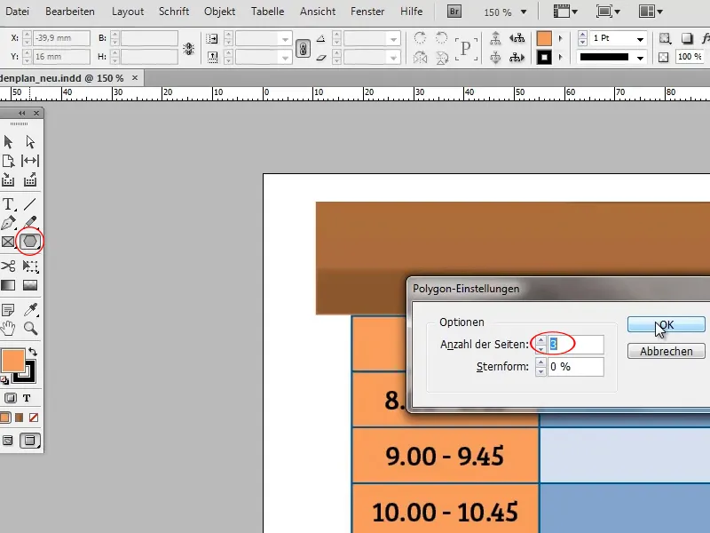 Tworzenie planu zajęć w programie Adobe InDesign.