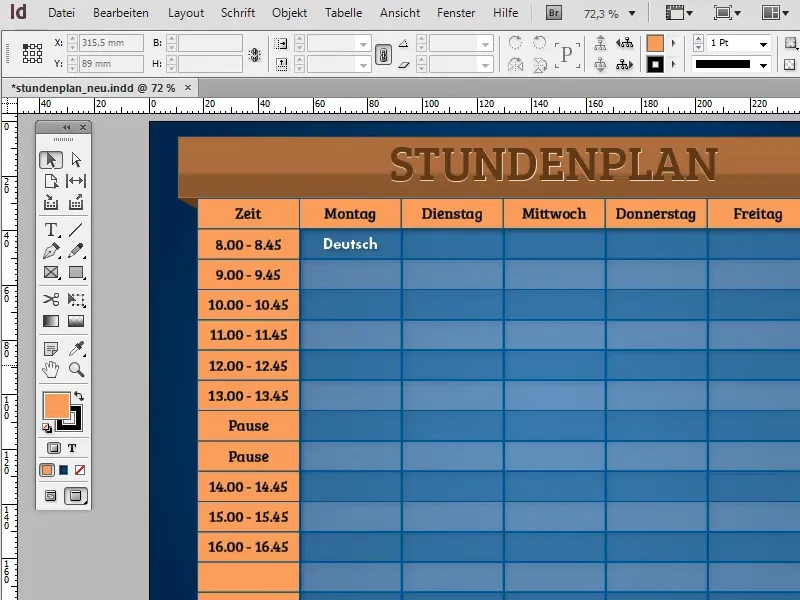 Utwórz plan lekcji w programie Adobe InDesign.