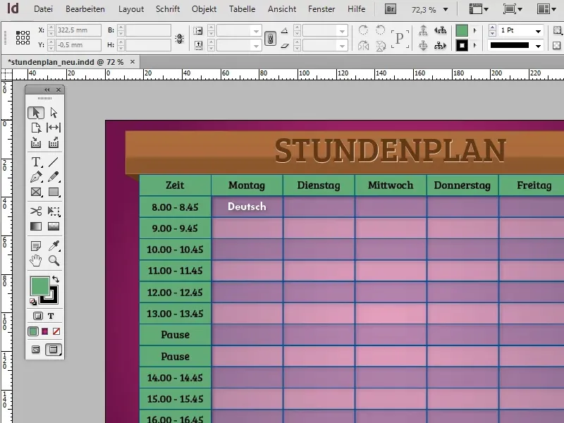 Tworzenie planu lekcji w programie Adobe InDesign.