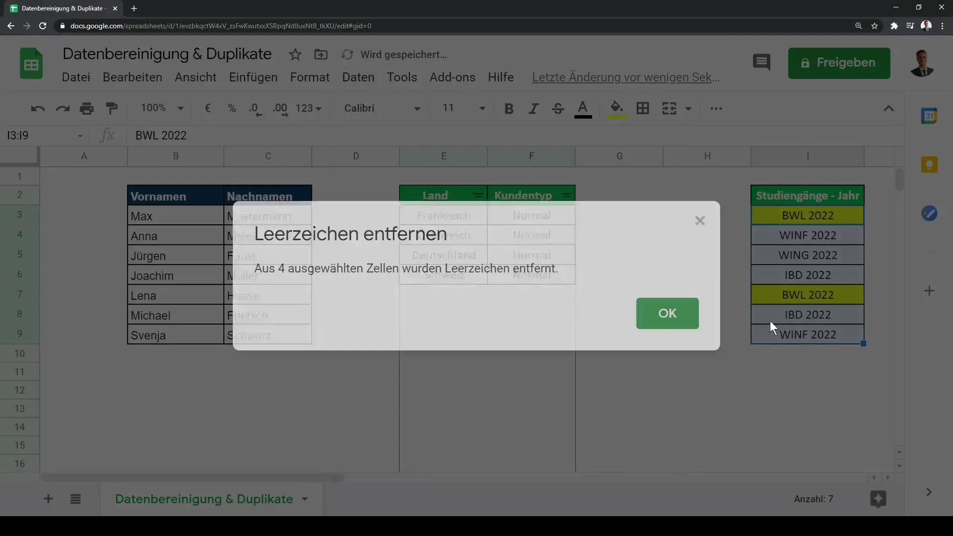 Google Sheets instrukcija: Efektīva dublikātu noņemšana