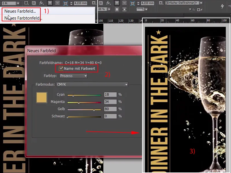 Elegantní pozvánková karta formátu DIN dlouhý s fluorescenční inkoustem část 1.