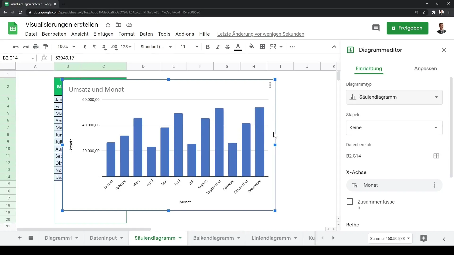 Google Sheets: Voici comment créer des diagrammes à colonnes et à barres étape par étape