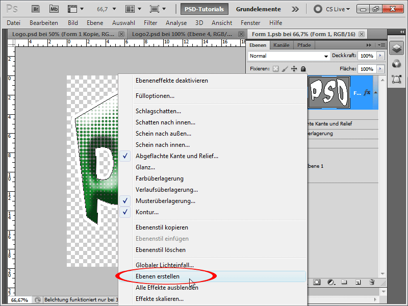 Logótipo com vários efeitos de flash