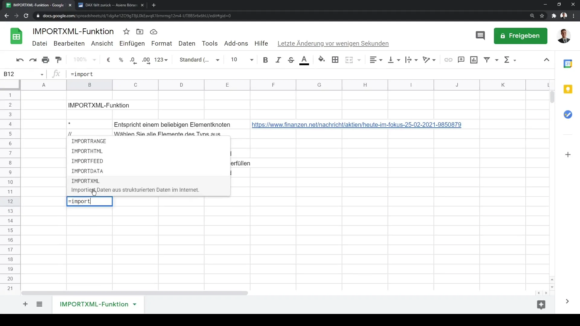 Google Sheets pamācība: IMPORTXML solis pa solim izskaidrots