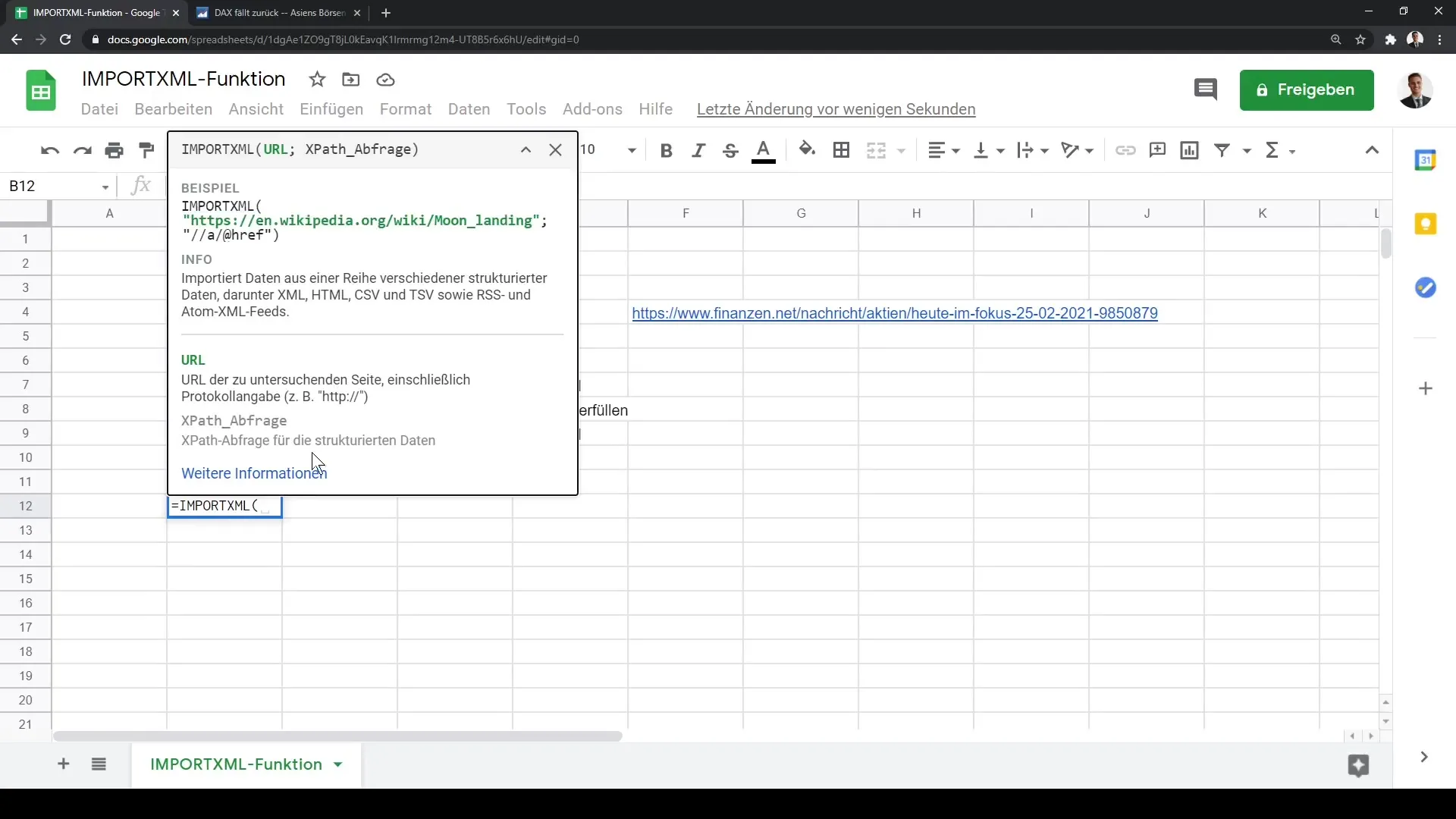 Google Sheets pamācība: IMPORTXML soli pa solim skaidrots